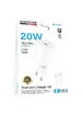 СЗУ Borofone BA104A Pudding PD20W+QC3.0 (1USB-A/1C) + кабель Type-C to Lightning White