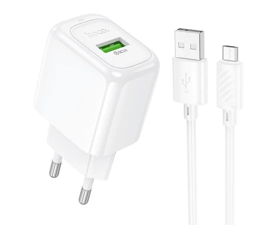 СЗУ Hoco CS52A Surplus QC3.0 (1USB-A) + кабель USB to MicroUSB White