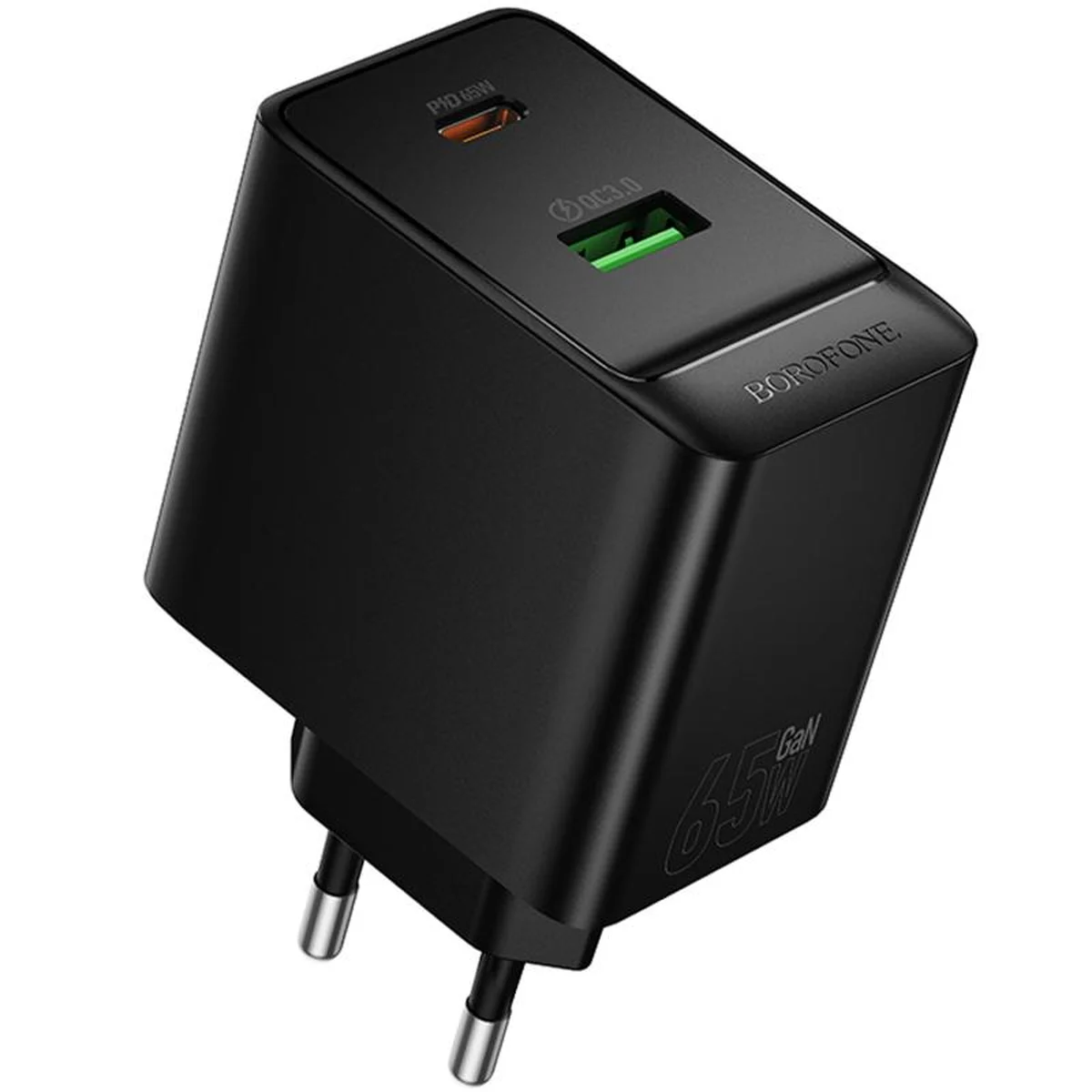 СЗУ Borofone BAS17A Erudite PD65W+QC3.0 (1USB-A/1C) Black