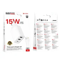 СЗУ Borofone BA105A Stellar 15W (2USB-A/1C) + кабель USB to Lightning White
