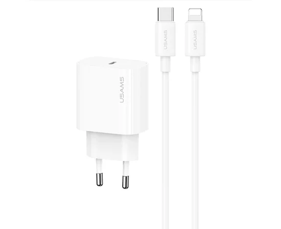 СЗУ Usams US-OYXLTZ02 CC226 PD20W + SJ712 30W Type-C to Lightning Yi Series White
