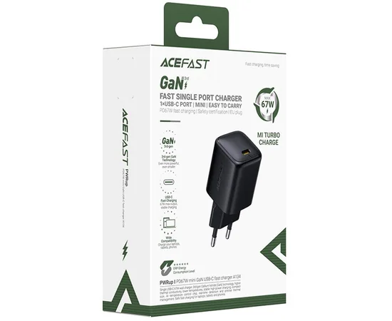 СЗУ Acefast A134 PD67W GaN (1USB-C) Black
