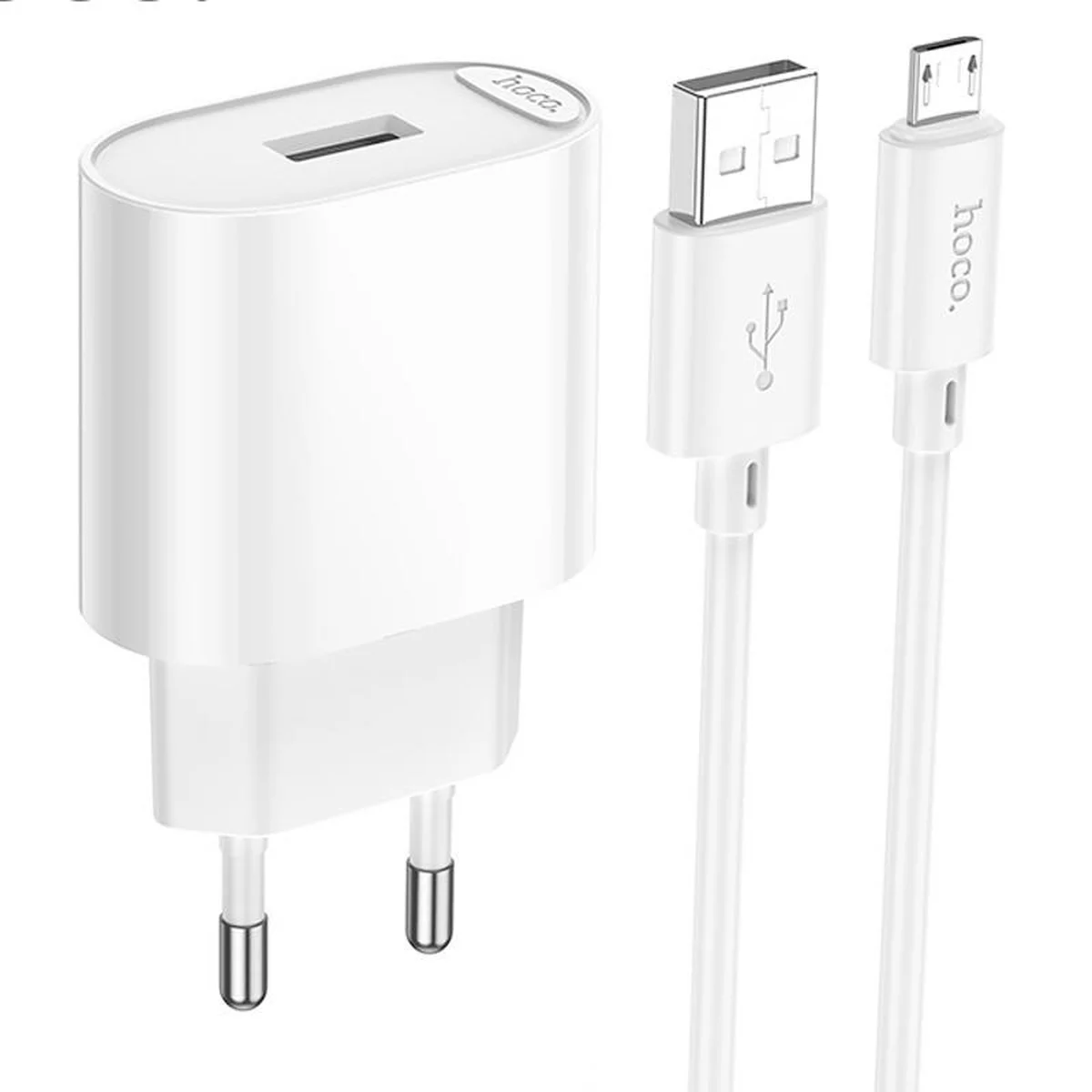 СЗУ Hoco C109A Fighter 10.5W (1USB-A) + кабель USB to MicroUSB White