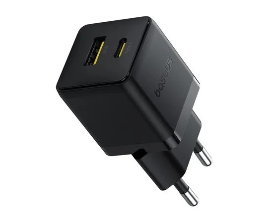 СЗУ Baseus Palm Fast Charger 30W (1USB-A/1C) + кабель Type-C to Type-C (P1011160A) Cluster Black