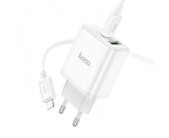 СЗУ HOCO C105A Stage PD20W+QC3.0 + Type-C to Lightning White