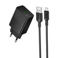 СЗУ Borofone BAS72A Source QC3.0 (1USB-A) + кабель USB to MicroUSB Black