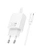 СЗУ Hoco N63 Gentle PD30W+QC3.0 (1USB-A/1C) + кабель Type-C to Type-C White