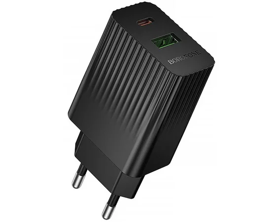 СЗУ Borofone BAS76A Source PD30W+QC3.0  (1USB-A/1C) Black