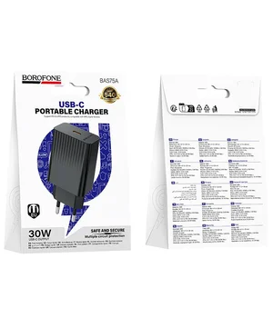 СЗУ Borofone BAS75A Source PD30W (1USB-C) Black