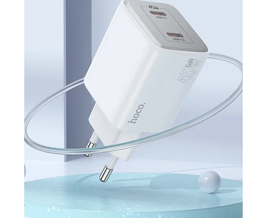 СЗУ Hoco N42 Elogiado 2C PD45W + Type to Type-C White