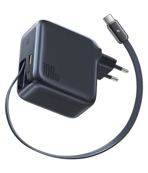 СЗУ Baseus EnerCore CJ11 PD100W+QC3.0 with retractable cable (1USB-A/2C) (E0120M) Cluster Black