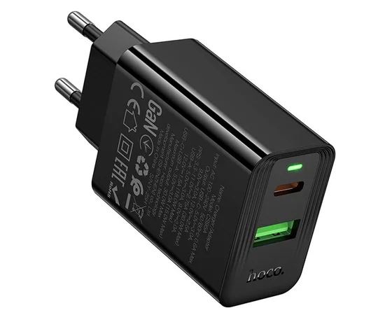 СЗУ Hoco CS95A Leader PD30W+QC3.0 (1USB-A/1C) Black