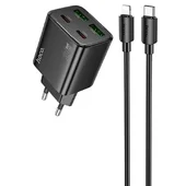 СЗУ Hoco N55 Fundador PD20W four-port (2USB-A/2C) + Type-C to Lightning Black