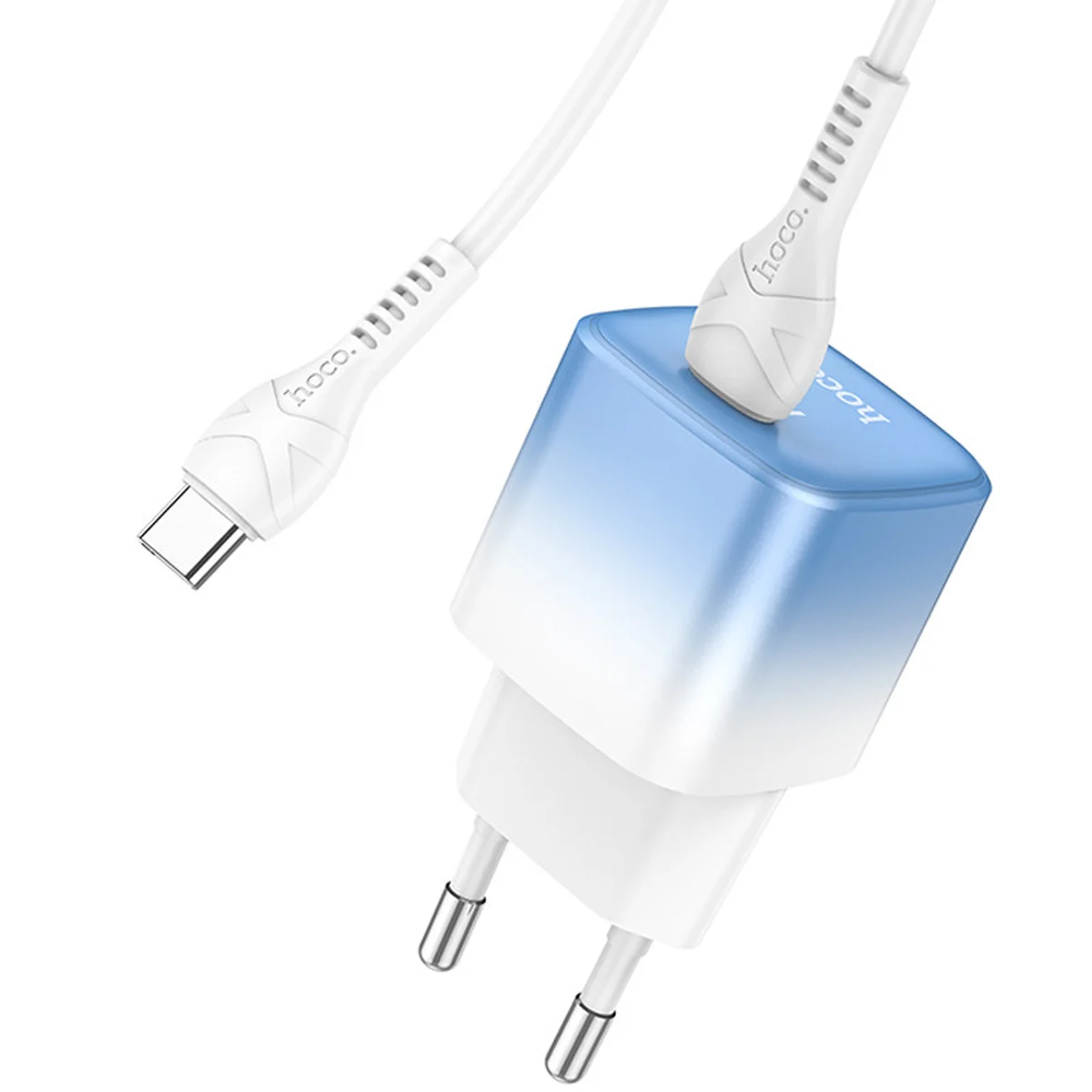 СЗУ HOCO C101A PD20W (1C) + Type-C to Type-C Ice Blue