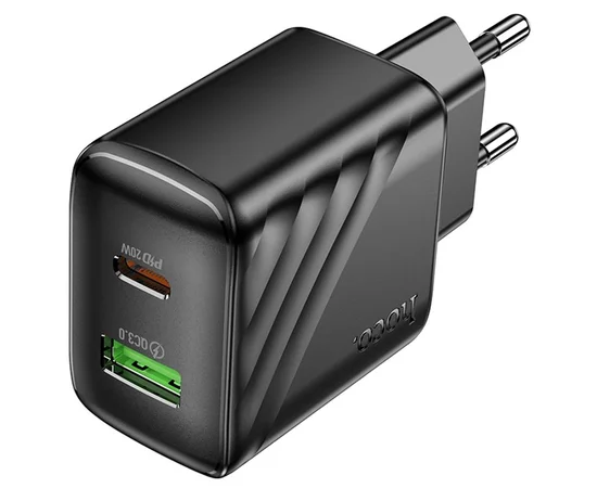 СЗУ Hoco CS25A Rico PD20W+QC3.0 (1USB-A/1C) Black