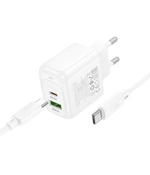 СЗУ Hoco CS54A Surplus PD20W+QC3.0 (1USB-A/1C) + кабель Type-C to Type-C White