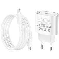 СЗУ Hoco C109A Fighter PD20W+QC3.0 (1USB-A/1C) + кабель Type-C to Lightning White