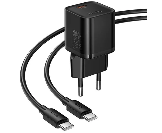 СЗУ Hoco N66 Ingenious PD35W (1USB-C) + кабель Type-C to Type-C Black