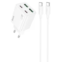 СЗУ Hoco N55 Fundador PD20W four-port (2USB-A/2C) + Type-C to Type-C White