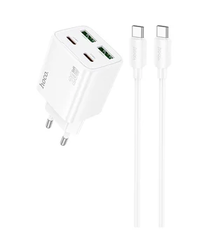 СЗУ Hoco N55 Fundador PD20W four-port (2USB-A/2C) + Type-C to Type-C White