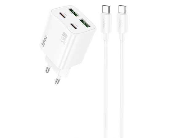 СЗУ Hoco N55 Fundador PD20W four-port (2USB-A/2C) + Type-C to Type-C White