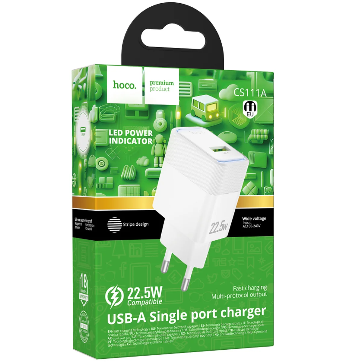 СЗУ Hoco CS111A Lounge PD22.5W (1USB-C) White