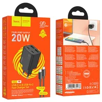 СЗУ Hoco N55 Fundador PD20W four-port (2USB-A/2C) + Type-C to Type-C Black