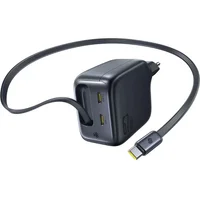 СЗУ Baseus EnerCore CJ11 PD67W with retractable cable (3USB-C) (E0121E) Cosmic Black
