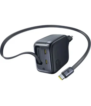 СЗУ Baseus EnerCore CJ11 PD67W with retractable cable (3USB-C) (E0121E) Cosmic Black