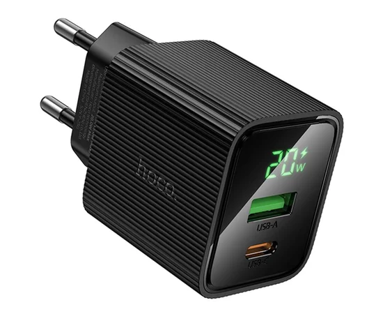 СЗУ Hoco CS83A Excellent with digital display PD20W+QC3.0 (1USB-A/1C) Black