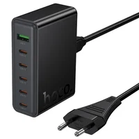 СЗУ Hoco C152A Modern PD70W 6in1 (5USB-C и 1USB-A) Black