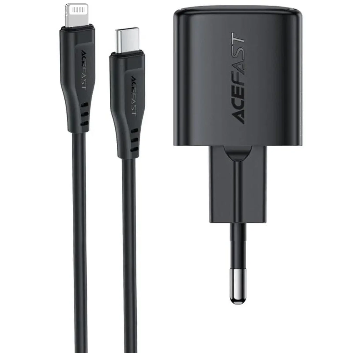 СЗУ Acefast A118 PD30W GaN (1USB-C) + кабель Type-C to Lightning Black