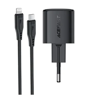 СЗУ Acefast A118 PD30W GaN (1USB-C) + кабель Type-C to Lightning Black
