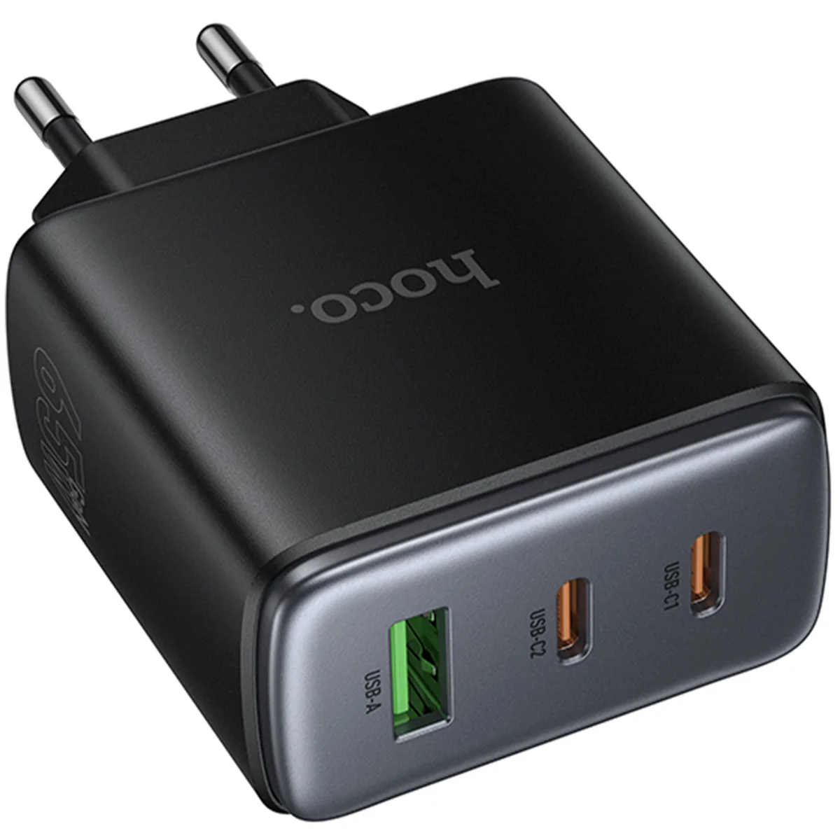 СЗУ Hoco C160A Upgrade PD65W+QC3.0 (1USB-A/2C) Black