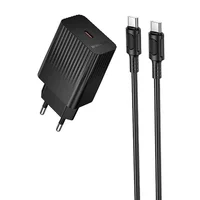 СЗУ Borofone BAS73A Source PD20W (1USB-C) + кабель Type-C to Type-C Black