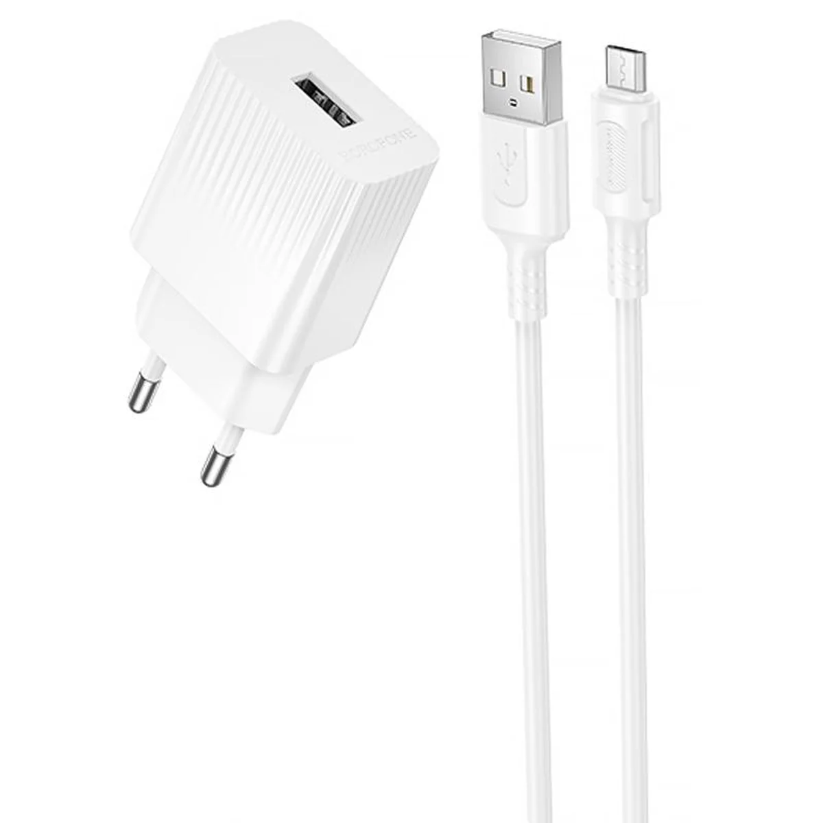 СЗУ Borofone BAS71A Source 10.5W (1USB-A) + кабель USB to MicroUSB White