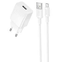 СЗУ Borofone BAS71A Source 10.5W (1USB-A) + кабель USB to MicroUSB White