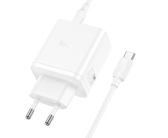 СЗУ Hoco N51 Scenery PD65W (1USB-A/2C) + кабель Type-C to Type-C White