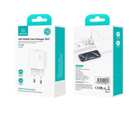 СЗУ Usams US-CC226 T65 PD20W White
