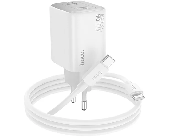 СЗУ Hoco N42 Elogiado 2C PD45W + Type to Type-C White