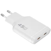 СЗУ WIWU G034 Essen PD45W GaN (2USB-C) White