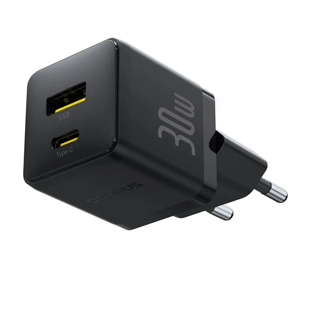 СЗУ Baseus Palm Fast Charger 30W (1USB-A/1C) + кабель Type-C to Type-C (P1011160A) Cluster Black
