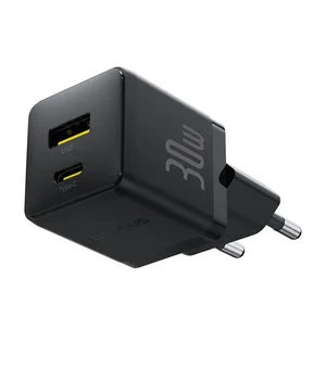 СЗУ Baseus Palm Fast Charger 30W (1USB-A/1C) + кабель Type-C to Type-C (P1011160A) Cluster Black