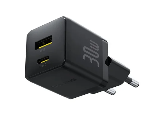 СЗУ Baseus Palm Fast Charger 30W (1USB-A/1C) + кабель Type-C to Type-C (P1011160A) Cluster Black
