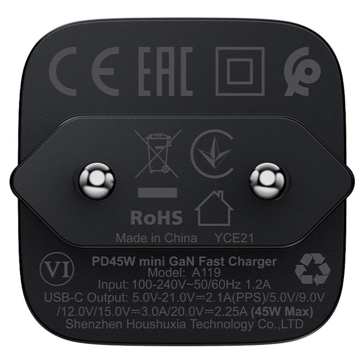 СЗУ Acefast A119 PD45W GaN (1USB-C) Black