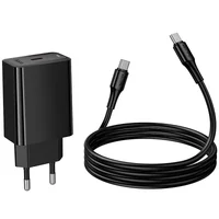 СЗУ Hoco CS93A Leader PD20W (1USB-C) + кабель Type-C to Type-C Black