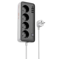 Удлинитель Hoco AC21 Sunlight 4-bit (1C/3A/4xSocket) (1.5m) White