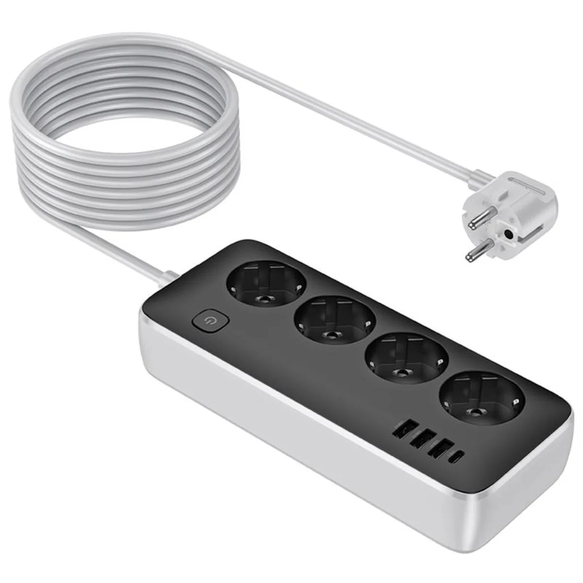 Удлинитель Hoco AC21 Sunlight 4-bit (1C/3A/4xSocket) (3m) Black