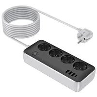 Удлинитель Hoco AC21 Sunlight 4-bit (1C/3A/4xSocket) (3m) Black