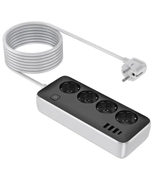 Подовжувач Hoco AC21 Sunlight 4-bit (1C/3A/4xSocket) (3m) Black